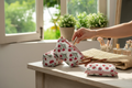 White Red Set Of 3 Pouches