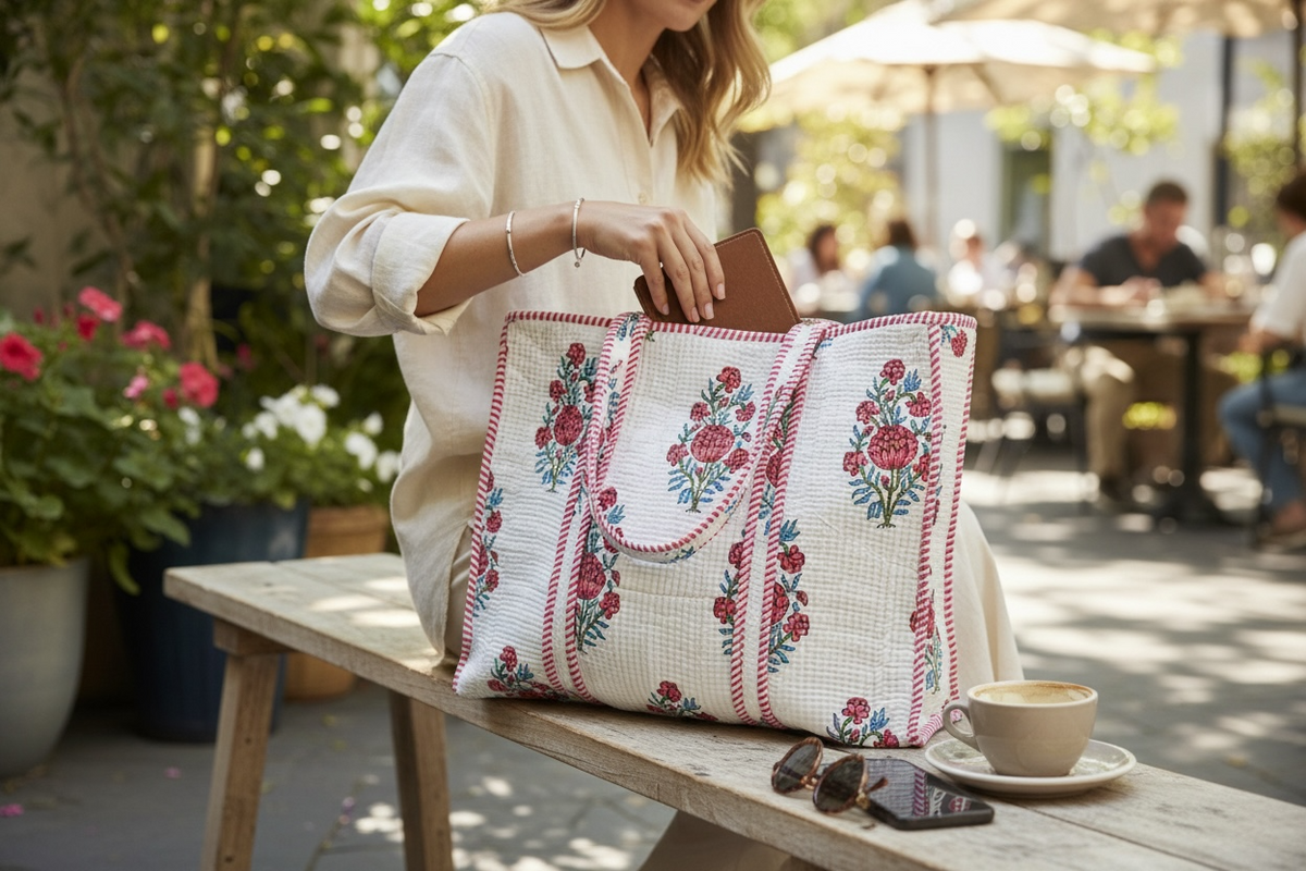 Vintage Peony Carryall