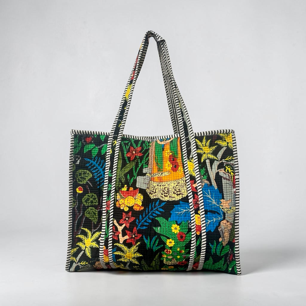 Midnight Garden Quilted Tote