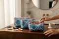 Powder Blue/Dusty Rose Set of 3 Pouches